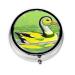 Green Duckround Pill Box 3 Compartment Round Pill Box Organizer #Portable Travel Pill Box for Traveling.