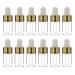 12PCS 3ML Refill Glass Essential Oil Dropper Bottles Makeup Cosmetic Sample Container Jar Pot with Eye Glass Dropper Aromatherapy Perfume Sample Attar Vials DIY Beauty Tools(Transparent)