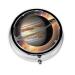 Jupiter Landscape Portable Metal Pill Box Round Mini 3-Compartment Plastic Insert hinged Fastening Design Suitable for Small Pills Must-Have for Travel Black