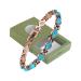YINOX ladies magnetic bracelet for women with turquoise blue semi precious gem stones copper bracelet
