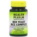 Health Plus Red Yeast Rice Complex Heart Health and Cholesterol Lowering Supplement - Pack of 60 Gelatin Free Capsules