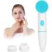 Buy Silicone Facial Cleaning Brush - 2 in 1 Electric Exfoliating Face Cleaner for Deep Skin Cleansing (Blue) - International Shipping Available - Buy Online on GoSupps.com