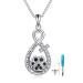 VONALA DOLA PET PET ash necklace cross/paws/girls 925 sterling silver memorial ash souvenir fire burial jewelry gift for female dog and cat lovers infinity signs