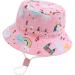 XYIYI Kids Bucket Hat Adjustable Sun Hats Breathable Beach Hat for Boys Girls 12-24 Months Pink Unicorn