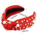Knotted Headbands with White Pearl Rhinestone Fashion Elegant Ladies Wide Top Knot Hair Bands Rhinestone Hairband Wide Headband Hair Hoop for Woman Girl (Red) - Buy Online on GoSupps.com