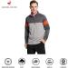Men's Slim Fit Quarter Zip Golf Pullover - Performance Wicking Raglan Long Sleeve Sweatshirt | Dark Grey/Light Grey/Orange - Large - Buy Online on GoSupps.com