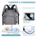 Lekebaby Gray Diaper Backpack - Multifunctional Baby Bag with Diaper Pad & Stroller Belts | Large Capacity Travel Bag for Parents - Buy Online on GoSupps.com