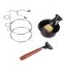 Wet Razor Set for Men | 5-in-1 Shaving Brush | Traditional Barber Manual Razor | Stainless Steel with Holder - Buy Online on GoSupps.com