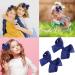4Pcs Navy Blue Hair Bows for Girls Long Ponytail Barrette Spiral Ribbons Bow Clip School Girls Navy Ribbon for Hair Ponytail Holders Hair Styling Accessories - Buy Online on GoSupps.com
