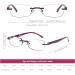 DOOViC 3 Pack Rimless Reading Glasses for Women - Lightweight Blue Light Blocking Readers Elegant Tinted Edge 2.00 Strength 3 Colors - Buy Online on GoSupps.com
