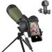 Gosky 20-60x80 Spotting Scope with Tripod & Carrying Bag - BAK4 Angled Scope for Target Shooting, Hunting, Bird Watching - Phone & SLR Mount Compatible with Canon - Buy Online on GoSupps.com