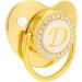 Personalized Golden Baby Pacifier | Safe Curved Design 26 Letters Healthy Bling & Clips for 6-18 Months - Buy Online on GoSupps.com