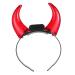 Didiseaon Red Led Devil Horn Headband Novelty Devil Horns Hairband Flashing Demon Hair Hoop Luminous Ox Horns Devil Costume for Halloween Fancy Dress Cosplay