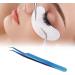 Blue Stainless Steel Slanted Tweezers for Eyelash Extensions - Precision False Eyelash Application - Buy Online on GoSupps.com