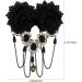 LALAFINA Gothic Chain Hairpin Gothic Hair Accessories Halloween hairpin Gothic Lace Rose Brooch Pin Rhinestone Tassel Hair Barrettes for Women Girls (Black) Halloween Hair Clips - Buy Online on GoSupps.com