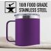 Zulay 12oz Insulated Coffee Mug - Stainless Steel Camping Tumbler with Lid & Handle | Double Wall Vacuum Insulated | Durable Duracoat | For Travel, Camping, Office & Outdoor Use - Purple - Buy Online on GoSupps.com