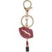 2Pcs Lips & Lipstick Sparkling Charm Keychain Set - Pink Cosmetic Bling Accessory - Buy Online on GoSupps.com