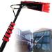 Water/Hose Fed Pole Cleaning Brush Equipment Brush Head Rotated Freely 180 Window Cleaning Brush Equipment Extendable Cleaner Conservatory Roof Cleaning Tools Brushhead35cm-18FT:5.4M Brushhead35cm 18ft:5.4m
