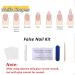 Green Wave Design Almond Medium Long French Press on Nails - 24 Pcs False Nails with Manicure Tool Kit for Women - Buy Online on GoSupps.com