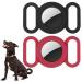 Airtag dog collar silicone cover for GPS tracking finders protective cover compatible with Apple Airtag safety and anti-loss dog collar cat looser pet accessories (black and red)