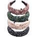 Wide Alice Bands Bow Knot Fabric Headbands Knotted Hair Bands Elastic Fabric Hair Scarf 1920s Accessories for Women (Pearls12) - Buy Online on GoSupps.com