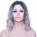 Shop LFMDJF Black to Gray Curly Short Synthetic Wig - 12 inches Party Hairpiece for Women in Black Blonde Pink Brown - Buy Online on GoSupps.com