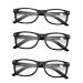 Angelkiss Unisex Presbyopic Lenses 1.5 Diopters 3 Pack Reading Glasses Black