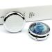 Round Blue Fox Print Pill Box - 3 Compartment Decorative Metal Organizer - Portable Pocket Medicine Case - Buy Online on GoSupps.com