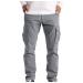 Haiorziyou pants men cargo stretch cargo pose men 3xl large size cargo pants casual cotton cotton pants single -color loose trekking pants lounge pants fitness pants Activewear rain pants bike xxl gray