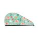 Elephant and Flowers Microfiber Hair Towel Soft Super Absorbent Hair Towel Wrap for Women Coral Velvet Quick Dry Hair Cap for Long Curly and Thick Hair