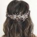 Clataly Wedding Bride Headband Flower Hair Vine Silver Leaf Bridal Hair Piece Pearls Hair Accessories for Women Girls - Buy Online on GoSupps.com