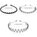 3 Pack Metal Hair Band - Non-Slip and Durable Wavy Headband - Metal Headbands for Women and Men - Black Metal Spring Wavy Hairband - Hair Hoop for Outdoor Sports Weddings and Daily Wear black 3 - Buy Online on GoSupps.com