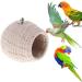 Tbkoly Rope Weave Bird Breeding Nest Bed House Toy for Budgie Parakeet Parrot Cage Perch Hatching Nesting Box beige - Buy Online on GoSupps.com
