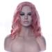 Fouriding Wig Short Curly Wave Women Bob Hair Wigs for Ladies Halloween Cosplay Party Anime Carnival Costume (Light Pink)