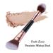 Double Ended Makeup Brushes for Foundation and Angled Eyebrow - Blend Liquid, Powder, Concealer, Blush, Eyeshadow - Buy Online on GoSupps.com