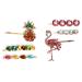 HIPIHOM Hair Barrettes Flamingo Pineapple Rhinestone Hair Clips Hairpin Hair Accessories for Women Girl Pack of 6