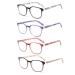 JM Reading Glasses Set of 4 Quality Spring Hinge Readers Men Women Glasses for Reading Blue Light (4 Pack Mixed Color) 2.75 x