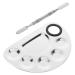 GANAZONO Palette de M lange Semi-Circulaire en Acier Inoxydable Spatule 2 Pi ces Outil Nail Art et Fond de Teint pour Usage Professionnel et Voyage