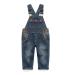 KIDSCOOL SPACE Baby & Little Boys/girls Water Washed Ripped Soft Denim Overalls 18-24 Months Deep Blue-2000