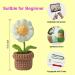 Qunland Crochet Kit for Beginners - 6 Pcs Potted Flowers DIY Kit for Adults and Kids - Yellow Crochet Starter Knitting Kit with Step-by-Step Instructions - Buy Online on GoSupps.com