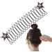 Stretchable Hair Clip U Shape Stretchable Hair Fixer Girl Hair Clips For Prom Daily Casual Wedding Dating Working And Traveling Maijia Silver Five-pointed Star - Buy Online on GoSupps.com