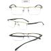 Vevesmundo Multifocus Reading Glasses Set - Blue Light Filter Metal Half Reading Aids for Men (Black Red Gold) - 3.0x Magnification - Buy Online on GoSupps.com