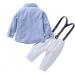 AmzBarley Baby Boys Tuxedo Rompers Suit | Blue Gentlemans Outfit for Kids 3-4 Years | Long/Short Sleeve Dress Shirt, Pants, Vest, Bowtie | Birthday, Holiday Party Attire - Buy Online on GoSupps.com