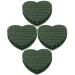 Nuobesty Heart -shaped flower foam 4 pieces green florist sponge flower brick Heart flower sludge dried flower sludge bases holder flower arrangement sludge for wedding auto -decoration
