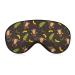 Cute Monkey and Banana Leaf Pattern Sleep Mask Comfortable Soft Eye Mask with Adjustable Head Strap Blindfold Eyeshade