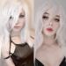YEESHEDO 28 Long Wavy Curly White Wig with Fringe | Heat Resistant Synthetic Hair for Women - Perfect for Halloween, Cosplay, Anime & Snow White Costumes - Buy Online on GoSupps.com