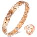 Vicmag Magnetic Bracelets for Women Titanium Steel Brazaletes Ultra Strength Magnetic Gift Box with Removal Tool (Crystal Design for Ladies) (Rose Gold)