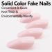 Buy Almond Press on Nails Short - Pink White Glossy Full Cover Reusable False Nails - 24 Pcs for Women | RIICFDD - Buy Online on GoSupps.com