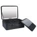 FASCINATE Makeup Case with Lighted Mirror 3 Color Setting Travel Cosmetic Train Case Organizer with Adjustable Dividers Makeup Storage for Women Makeup Accessories & Tools Case - Black Black_regular