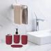 Hosoncovy 4-Piece Bathroom Accessory Set Red Soap Dispenser Bath Cup Soap Dish Toothbrush Holder International Shipping Available - Buy Online on GoSupps.com